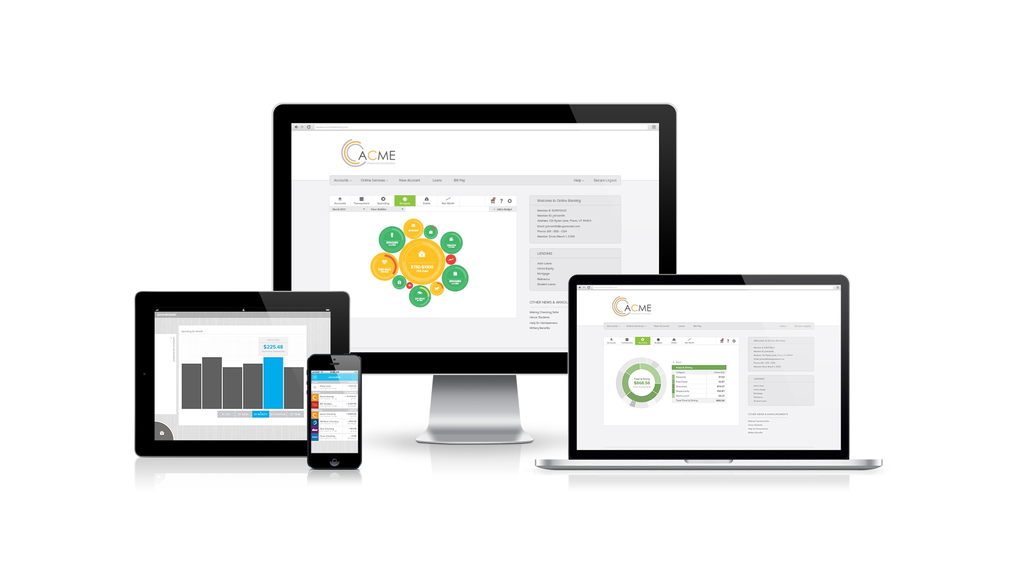 wide variety of screens with data displayed on them