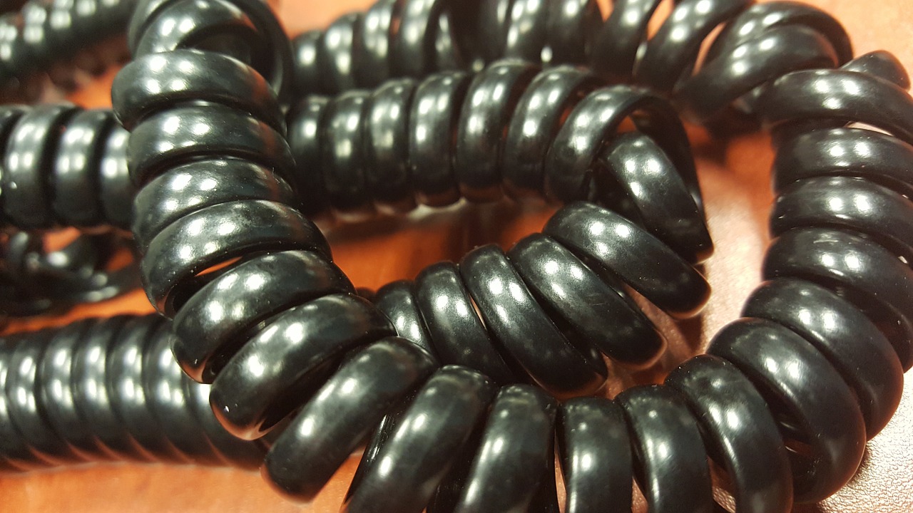 close-up shot of a phone cord